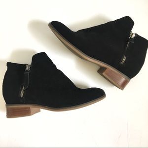 Steve Madden black ankle booties suede 7.5 zippers